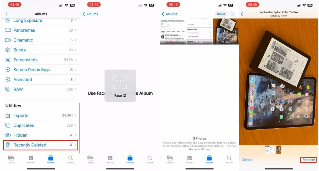 延平苹果14维修分享 iPhone14 上恢复已删除的照片 